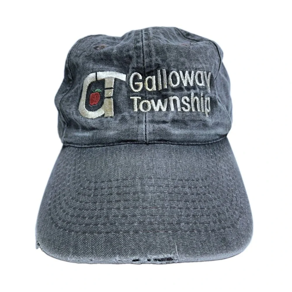 Galloway Township New Jersey Distressed Hat Cap Atlantic Strapback Gray Vintage